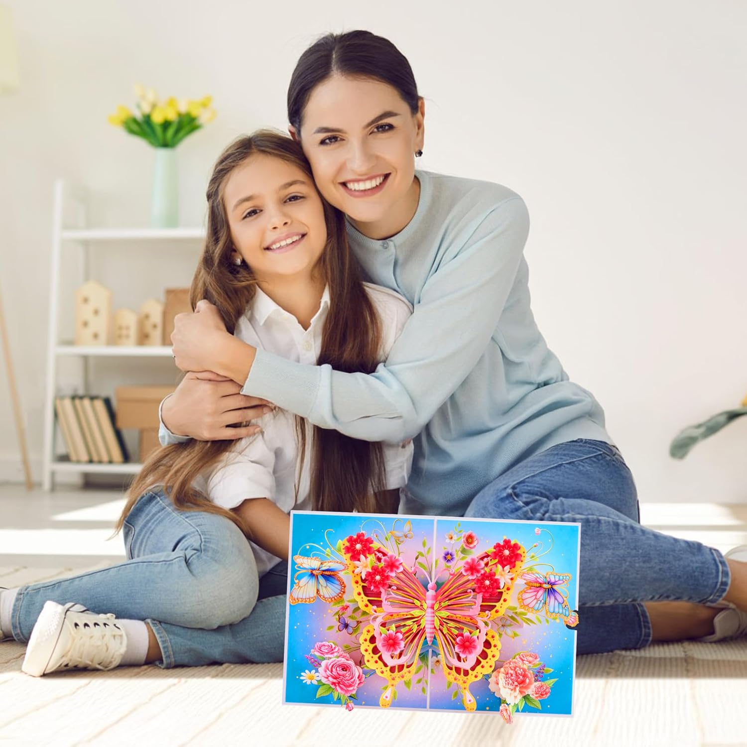 3D Pop-Up Card – Butterfly And Floral Garden Design | Handcrafted Greeting Card For Wife, Husband, Girlfriend, Mom, Dad, Mother, Father (Birthday Card, Get Well, Thank You, Anniversary)