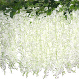 60 Branches Wisteria Hanging Flowers, Artificial White Wisteria Flowers Garland For Wedding Arch Ceremony Party Garden Home Backdrop Decor