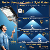 2 Pack Solar Street Lights 11 Inch Motion Sensor Dusk to Dawn Waterproof Security Lights