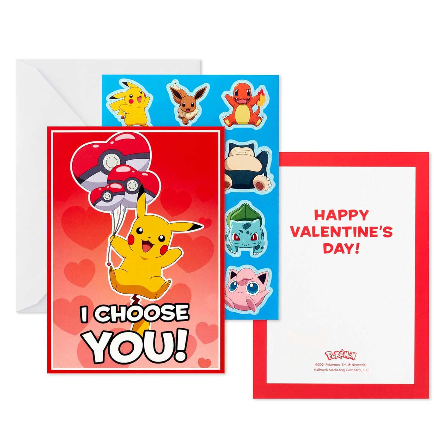 Hallmark Pokémon Valentine's Day Cards With Stickers, Fun Assorted (Pack of 24 Cards with Envelopes)