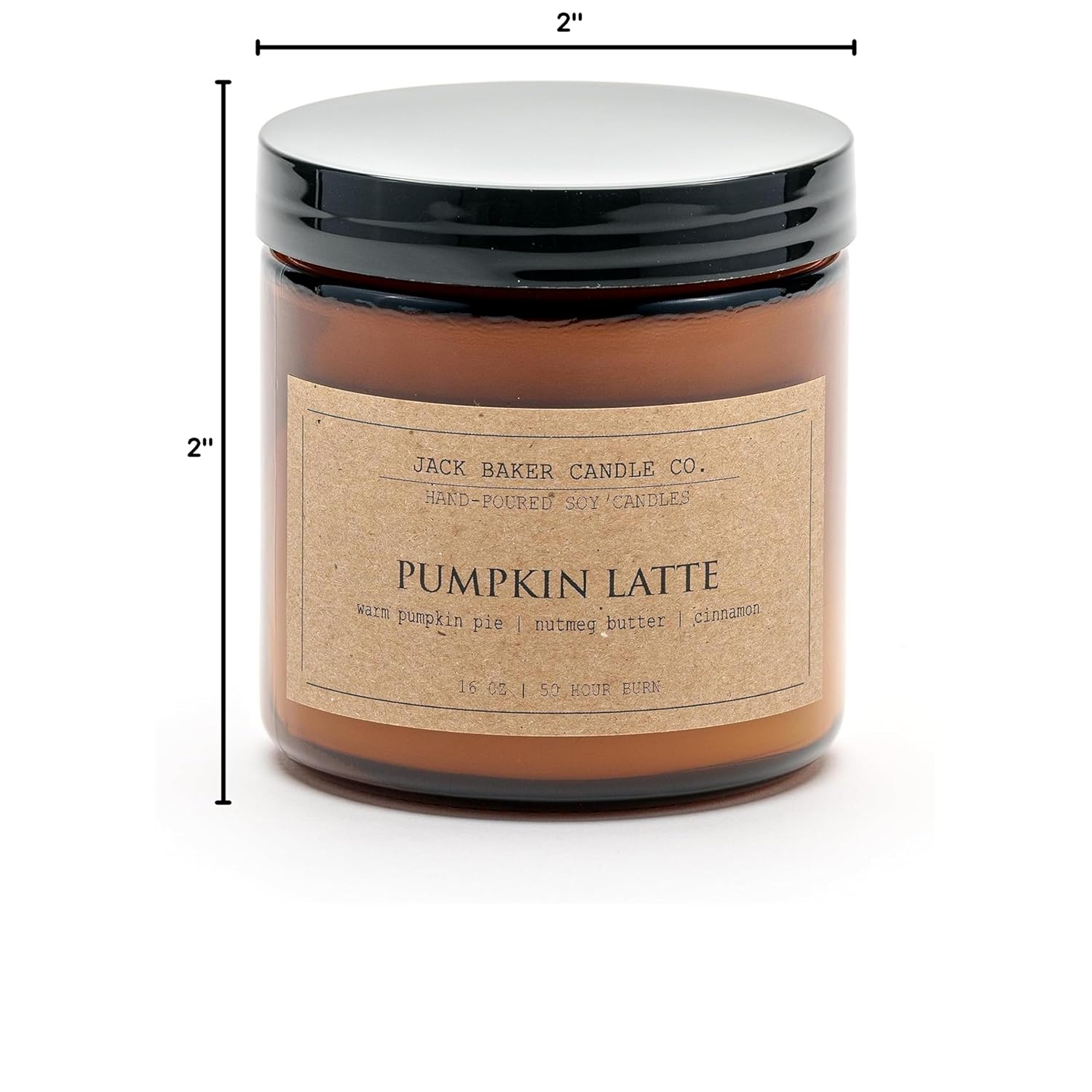 Pumpkin Latte Candle, Made With Soy Wax And Essential Oils, Warm Pumpkin Pie & Nutmeg Butter & Cinnamon Fragrance, 16 Oz.