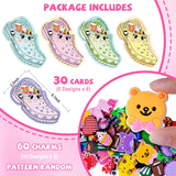 Valentines Day Cards For Kids School Classroom, 30Pcs Valentine'S Cards With 60 Shoe Charms For Boys & Girls, Valentine Classroom Exchange Gift Party Favors