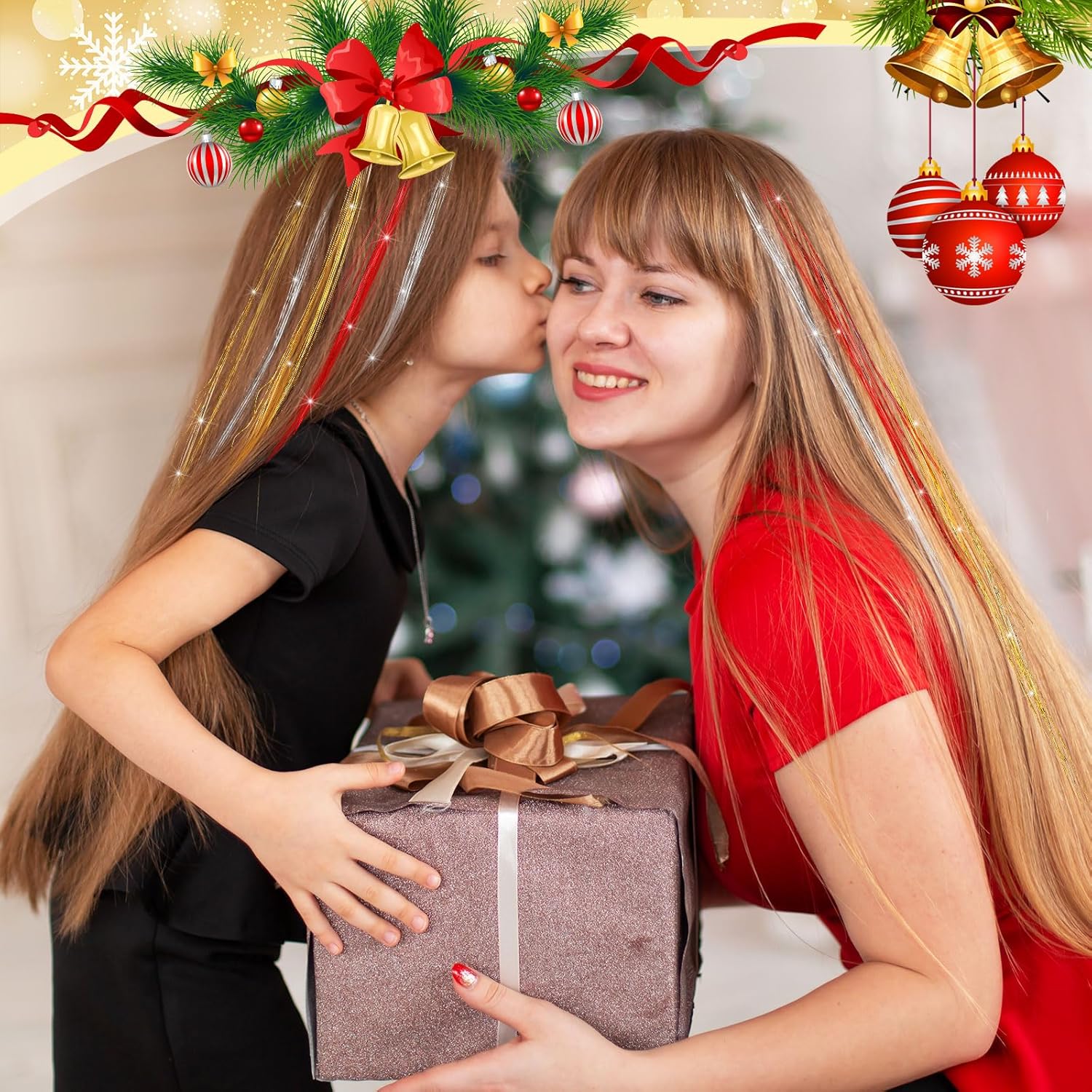 12000 Christmas Icicle Tinsel Gold Red Silver Tinsel For Christmas Tree 19.6" Foil Fringes Shiny Strand Icicle For Holiday Decor Birthday Supplies