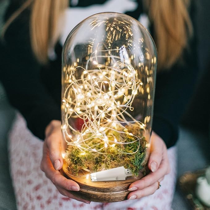 3 Pack USB Rechargeable Fairy Lights 7FT 20 LED Warm White Battery Operated String Lights for Bedroom Mason Jars Wedding Table Centerpieces Christmas Party Decor