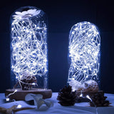 4 Pack 33FT 100 LED Cool White Fairy String Lights Battery Operated with Remote Control Timer Waterproof Silver Copper Wire Twinkle Lights for Christmas Party Wedding Home Decor