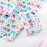 Birthday Wrapping Paper Roll, 17 Inch X 32.8 Feet, Happy-Birthday Decorative Design Gift Wrap For Birthday, Baby Shower, Holiday, Party