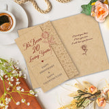 Vintage 20Th Anniversary Valentine'S Day Card For Men Woman, Happy 20 Year Wedding Anniversary On Valentine'S Day, Romantic Love Gift For Husband Wife