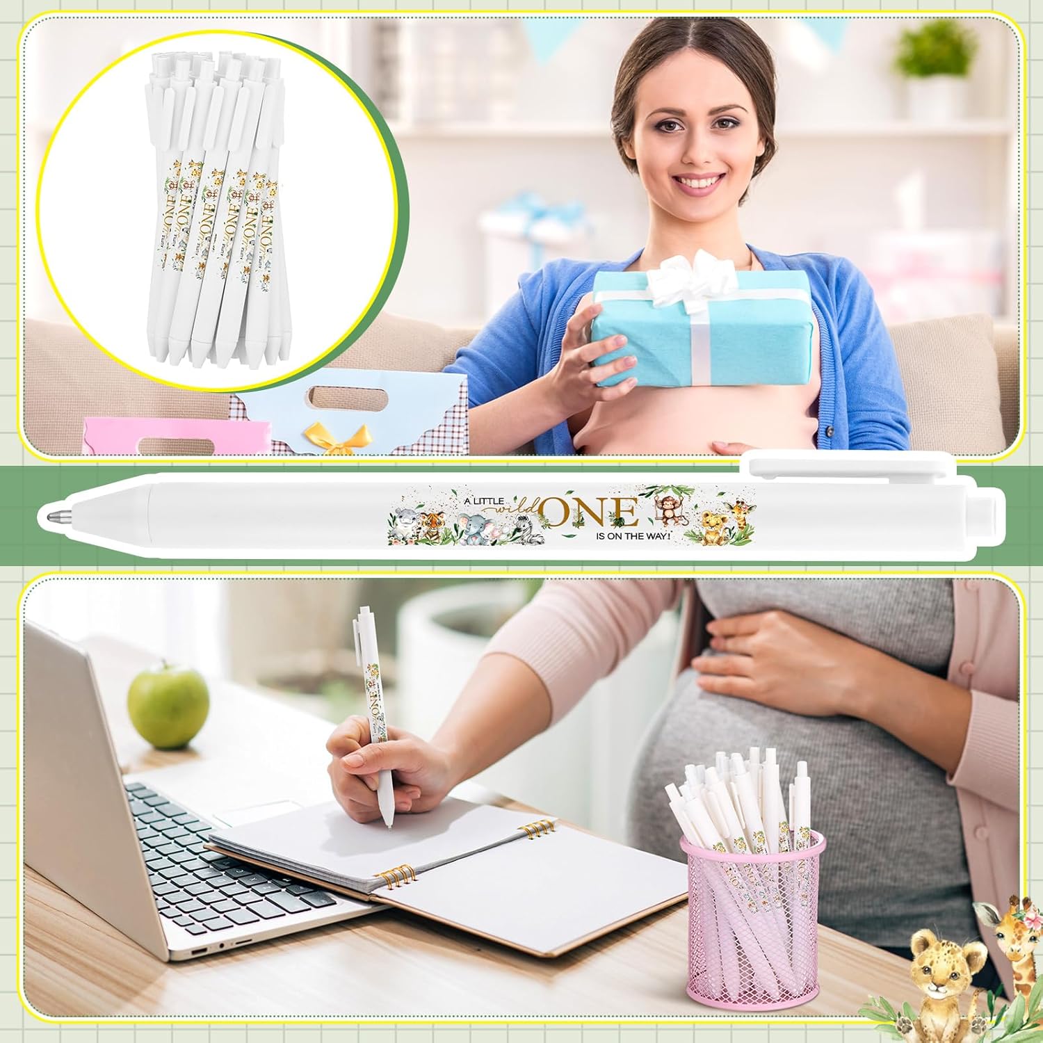 36 Pcs Safari Animals Baby Shower Pens Gifts Bulk Party Favors For Guests Games Neutral Gender Reveal Favors Baby Shower Prizes Souvenirs Gift Bags Stuffer Supplies
