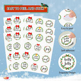 360Pcs Merry Christmas Wreaths Stickers For Envelopes, Round Christmas Stickers For Candy Goodie Envelope Card, Christmas Envelopes Seals Stickers Gift Present Wrapping Decorations