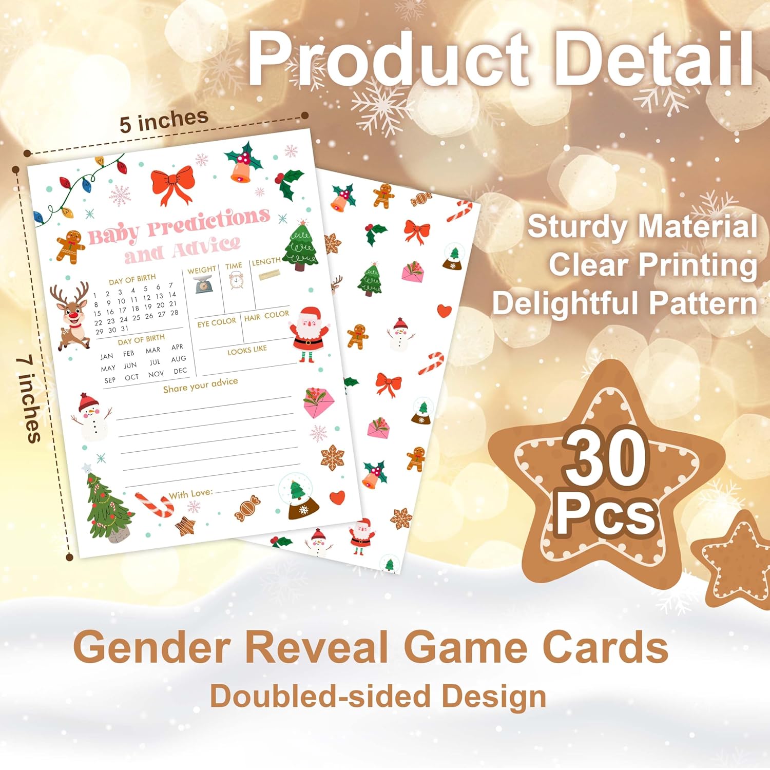 Christmas Predictions And Advice Cards - 30 Pack Double-Sided Christmas Snowman Party Decorations Card - Winter Holiday Party Supplies Favors -A02