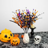 6 Pcs Halloween Flowers Artificial 17 Inches Black Halloween Stems With Berry Branch Gothic Floral Picks For Vase Flower Arrangement Home Party Thanksgiving Harvest Decor