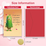 Punny Valentines Card For Men Women, Cute-Cumber Valentines Cards For Him Her, Funny Valentine'S Day Cards For Husband Wife, Perfect Punny Cards - If You Were A Vegetable You'D Be A Cute-Cumber!