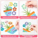 24Pcs Diy Mother'S Day Gifts Flower Crafts With Envelope, Mother'S Day Flower Pot Handmade Greeting Cards Set For Mom Home School Classroom Fun Activities Diy Mother'S Day Gift Craft For Kids