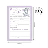 Purple Elephant Prediction And Advice Cards - Pack Of 25 - Girl Boy Baby Shower Games, New Parents, Mom & Dad To Be, Mommy & Daddy Message, Couples Coed Shower Activity Keepsake Book G503-Pdav