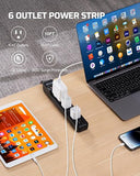 2 Pack 10FT Surge Protector Power Strip 6 Outlets 500J Flat Plug Wall Mount
