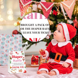 Christmas Diaper Raffle Game, Christmas Baby Shower Game Sign, Santa Gender Neutral Party Favors, Winter Party Decorations Favors (1 Sign + 50 Raffle Tickets) - A03