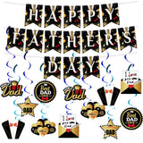 Father's Day Party Decorations Kit Happy Banner and Ceiling Hanging Swirls for Father's Day Party Supplies