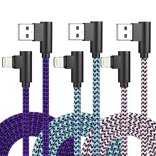 3 Pack 10FT Nylon Braided Lightning Fast Charging Cable for iPhone 14 13 12 11 iPad