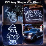 100FT Cool White LED Rope Lights 720 LED Waterproof Outdoor String Lights with Remote 8 Modes