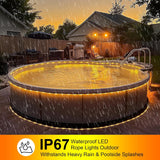 1 Pack Battery Powered String Lights Waterproof With Remote 33Ft 100Led Timer 8 Modes Battery Operated Outdoor Lights For Christmas Decor Trampoline Camping Tents, Warm White