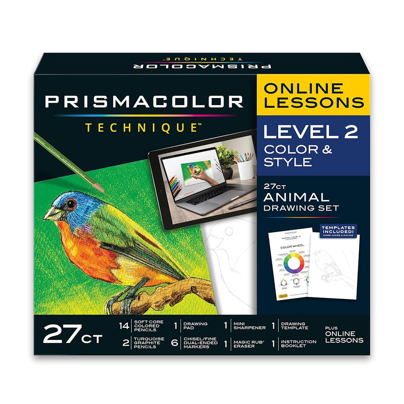 Technique, Art Supplies And Digital Art Lessons, Animal Drawings Set, Level 2,