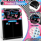 49Pcs Gender Reveal Party Games, Burnouts Or Bows Theme Baby Gender Reveal Voting Board Sign,Boys Girls Burnouts Or Bows Voting Stickers, He Or She, Decorations For Boy Or Girl Baby Shower