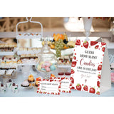 Strawberry Guess How Many Candies Are In The Jar Game For Baby Shower, Pack Of One 5X7 Sign And 50 Guessing Cards, Berry Sweet Baby Shower Decoration, Gender Neutral Party Supplies - Gc03