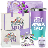 Christmas Birthday Gifts For Mom, Mother'S Day Gifts From Daughter With 20 Oz Insulated Tumbler, Canvas Tote Bag, Makeup Bag, Scented Candle, Christmas Gifts Basket For Woman, Mothers Birthday Gifts
