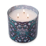 Colonial Candle Lavender Sprig Scented Jar Candle, Deco Collection, 3 Wick, 14.5 oz - Up to 60 Hours Burn, Multicolor