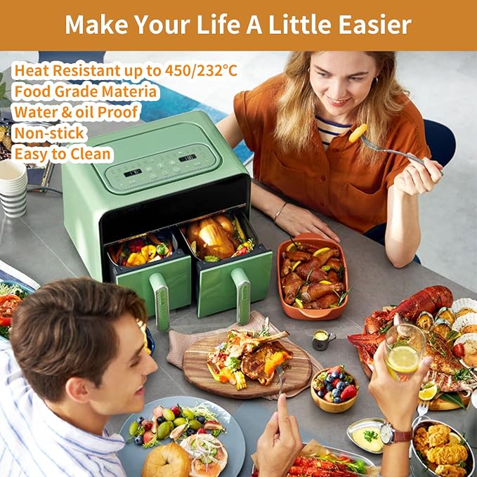 99 Piece Air Fryer Disposable Paper Liners Food Grade Parchment for Ninja DZ201 and Accessories