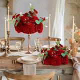 6Pcs Wedding Centerpieces For Tables 9.8" Artificial Flowers Rose Ball Arrangements Silk Flower Balls Floral For Valentine'S Day Party Table Home Decor ?Red?
