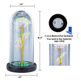 Galaxy-Artificial Rose-Flowers-Forever Enchanted Rose With Colorful Led Light In Glass Dome For Romantic Gifts Anniversary