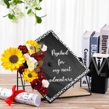 30 Pack Flower And Butterfly Diy Decorations Set 18 Pcs Flower Heads 12 Pcs 3D Butterfly Flat Back Roses Yellow Sunflower Heads For Grad Hats Wedding Baby Shower Home Decor(Red, Yellow)