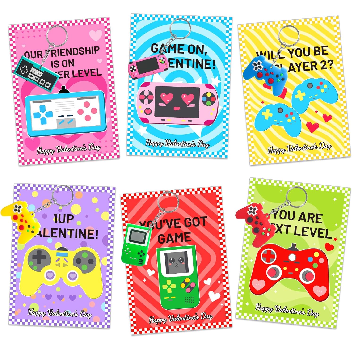 Valentines Day Cards For Kids: 30 Pack Keychain Kids Valentines Cards - Valentines Day Gifts For Boys Girls Classroom School Exchange Prize Party Favors Valentines Treats Goodie Bag Stuffers