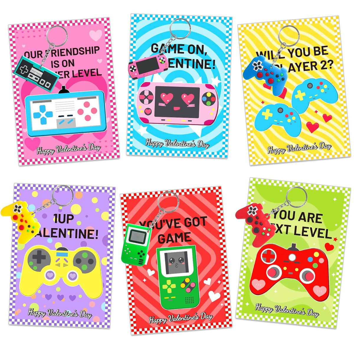 Valentines Day Cards For Kids: 30 Pack Keychain Kids Valentines Cards - Valentines Day Gifts For Boys Girls Classroom School Exchange Prize Party Favors Valentines Treats Goodie Bag Stuffers