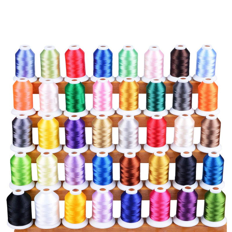 60Wt Sewing Embroidery Machine Thread Kit - 40 Colors 1100 Yards Spool For Bro