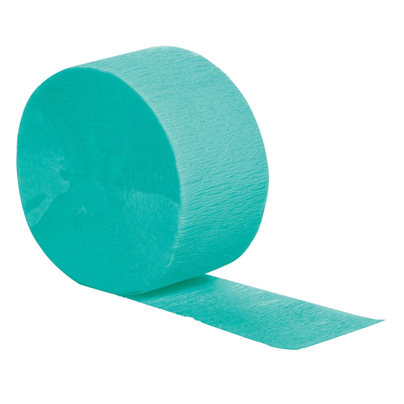 Touch Of Color 12 Count Crepe Paper Streamer Rolls 81' Each Roll, Teal Lagoon