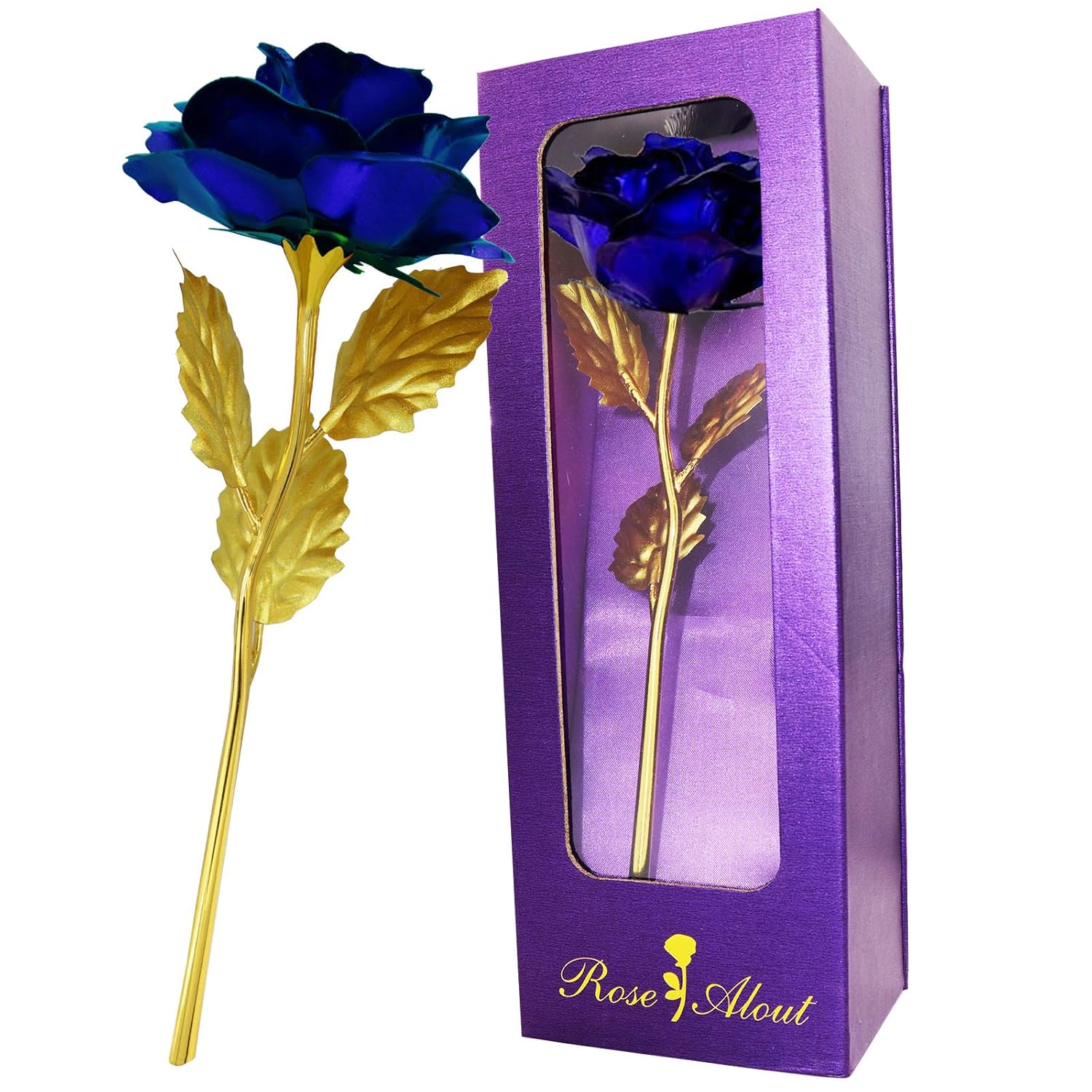 Valentines Rose Flower Mom Gifts, Blue Roses Flower Forever Artificial Flowers Unique Gifts For Mom,Valentine'S Day Birthday, Flower Presents For Her For Girlfriend Wife…