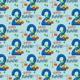 Birthday Wrapping Paper For Boy - Mini Roll - Dinosaur Truck Happy Birthday Design For Boys' Birthday Party And More - 17 Inches X 16.4 Feet - 2 Year Old