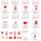 10 Sets Valentine'S Day Little Pocket Hug Gifts Bulk, Resin Heart Flower Pocket Hug Token With Valentines Card & Organza Bag Emotional Support Exchange Cards For Friends Colleagues Family Gifts