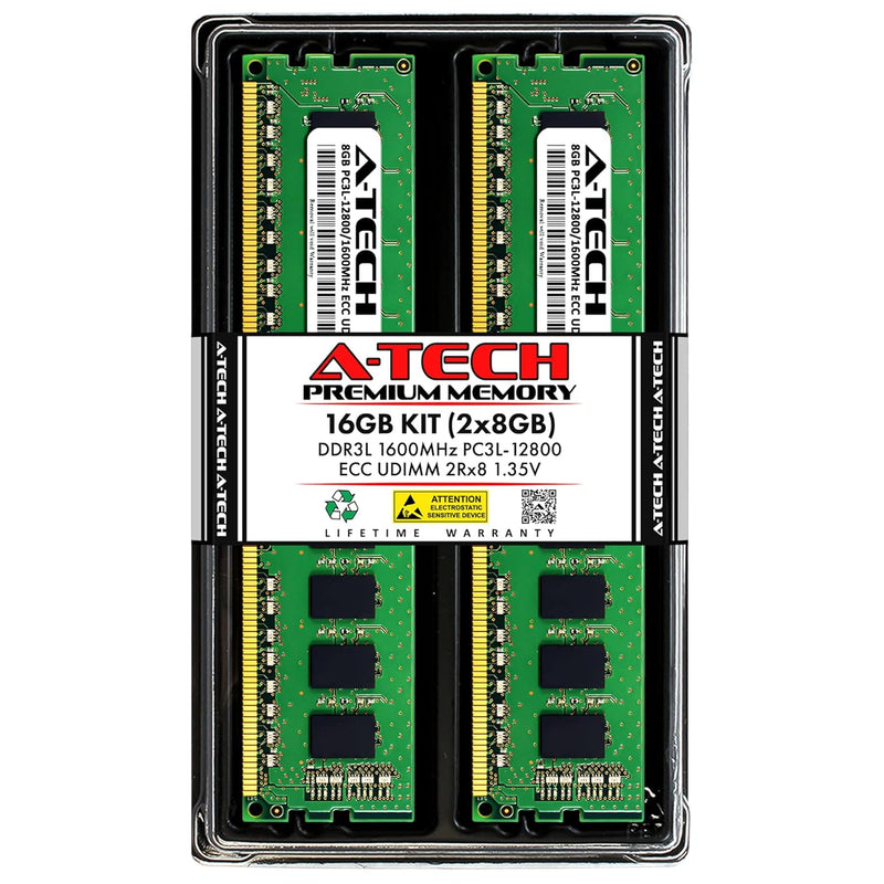 Server 16Gb Kit (2 X 8Gb) 2Rx8 Pc3L-12800E Ddr3 1600Mhz Ecc Unbuffered Udimm 2