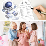 50 Pcs Double Side Baby Predictions & Advice Cards For New Parents Baby Shower Games For Wishes Decorations, Gender Reveal Games, Advice For New Parents To Be(Space Astronaut) -A01