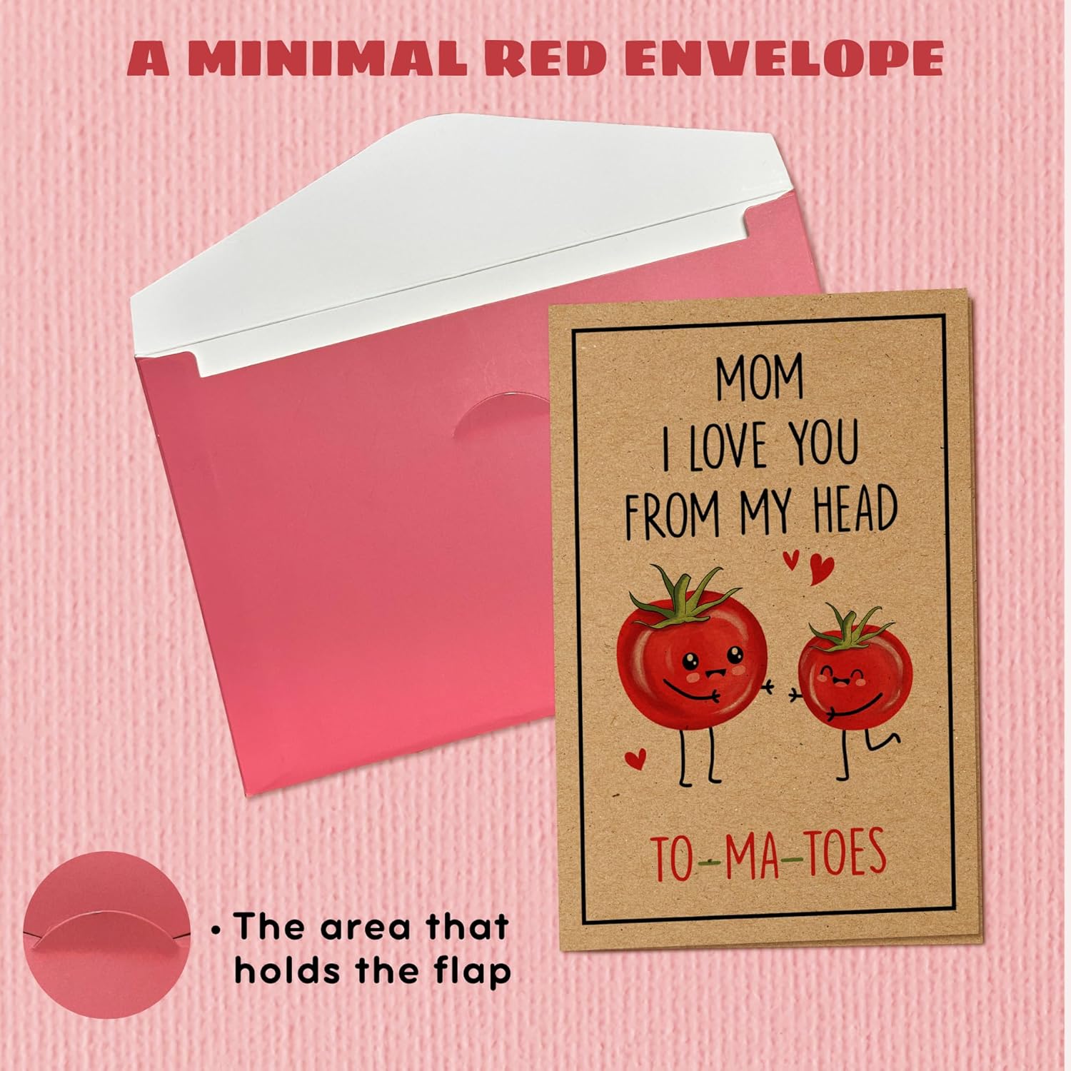 Valentines Day Card For Mom From Daughter, Son - Valentines Cards For Mom, Valentine'S Day Gifts For Mommy Mama - 5.3''X 8.0'' Cute Funny Romantic Greeting Card With Red Envelope