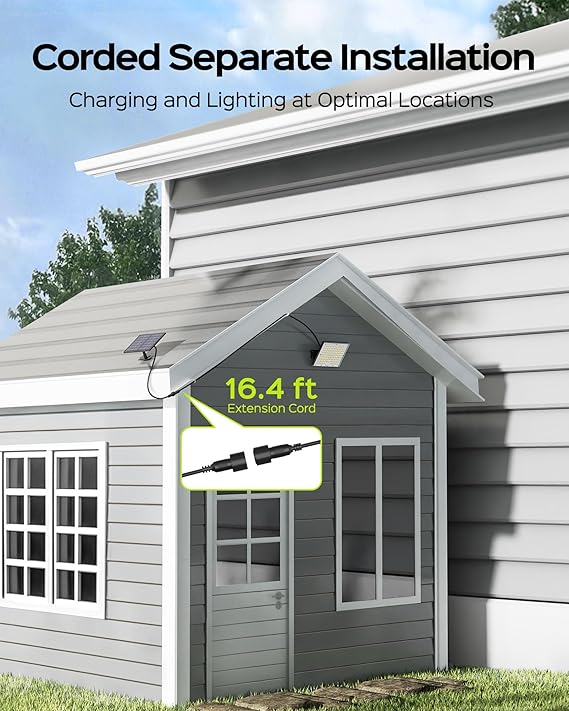 Solar Motion Sensor Flood Light 113 LED Cool White Waterproof Dusk to Dawn Security Light