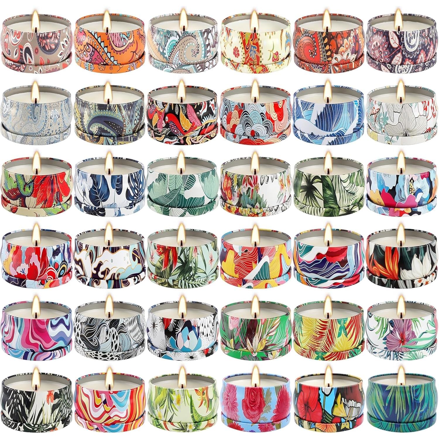 Set 36Pack Scented Candles Gifts Soy Wax Travel Tin Jar Candles For Home 2.5 Oz Jar Candles For Mom For Christmas Candles, Birthday, Thanksgiving, Mother'S Day,Aromatherapy