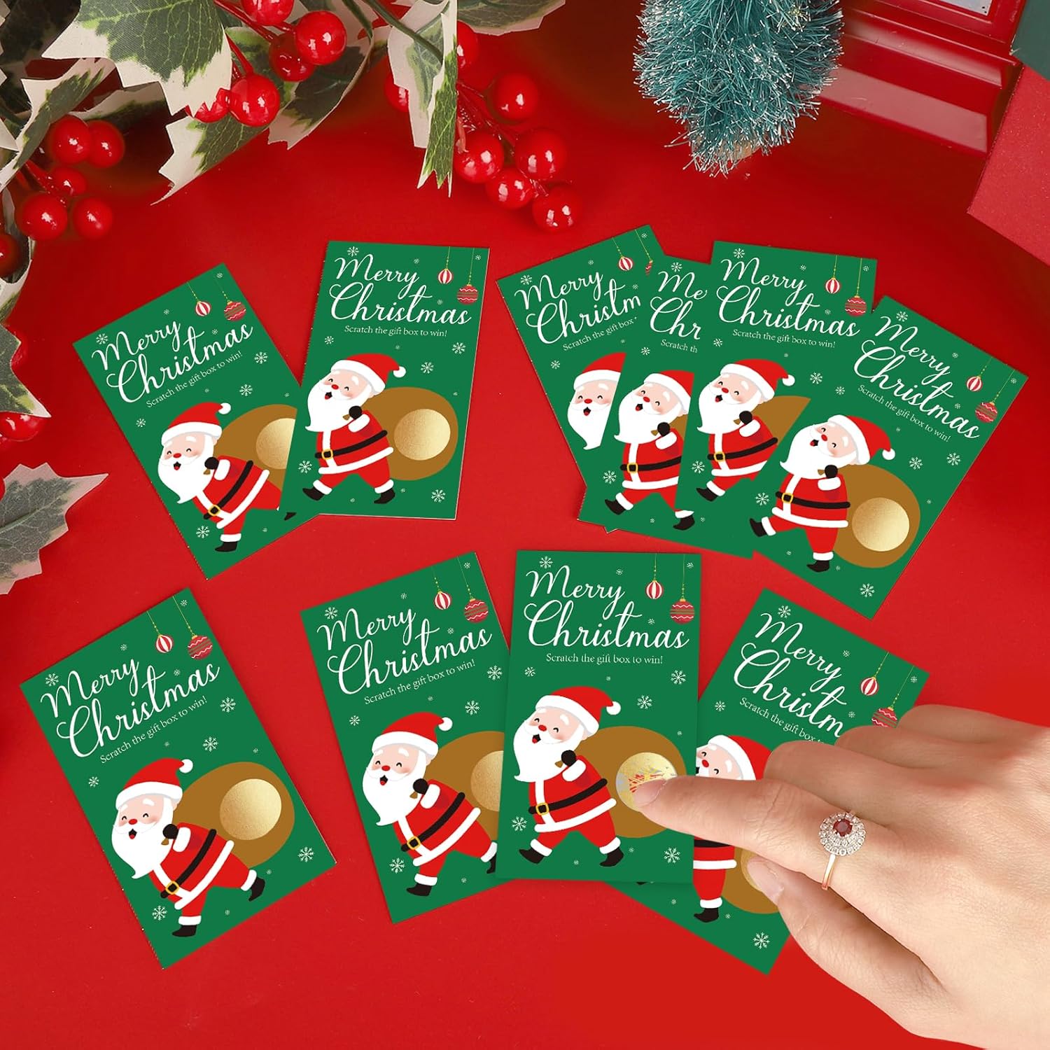 Christmas Scratch Off Cards, Fun Holiday Scratch Off Cards For Party, Christmas Lottery Tickets For Family Activities, Raffle Prize Card