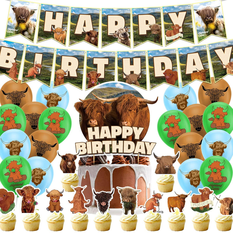 Highland Cow Birthday Decorations Highland Cattle Party Decorations In