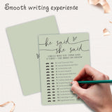 Minimalism He Said She Said Game Cards For Wedding Party, Moss Green Bridal Shower, Mr & Mrs, Newlyweds, Engagement Party Favor & Supplies(30 Pcs) -C05