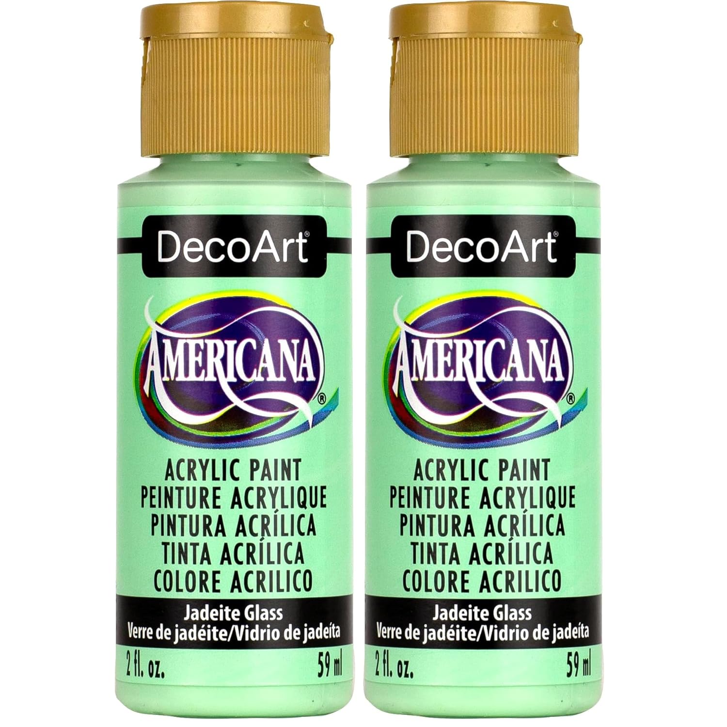 DecoArt Americana Paint 2 OZ, us:one size, Jadeite Glass -Mint Green (Pack of 2)