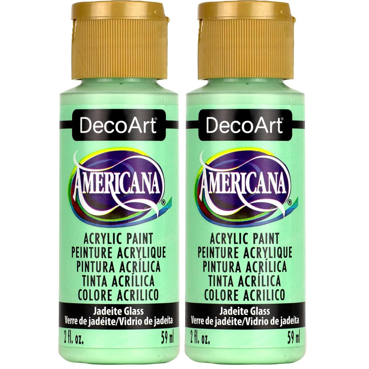 DecoArt Americana Paint 2 OZ, us:one size, Jadeite Glass -Mint Green (Pack of 2)